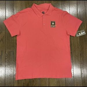 Men’s U.S. Army Logo Polo Shirt Military Light Red NWT